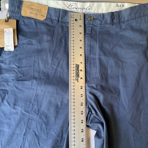Roundtree & Yorke Men Khaki Pants size 38W x 36L Blue Mid Rise Straight Leg NWT - Picture 5 of 11